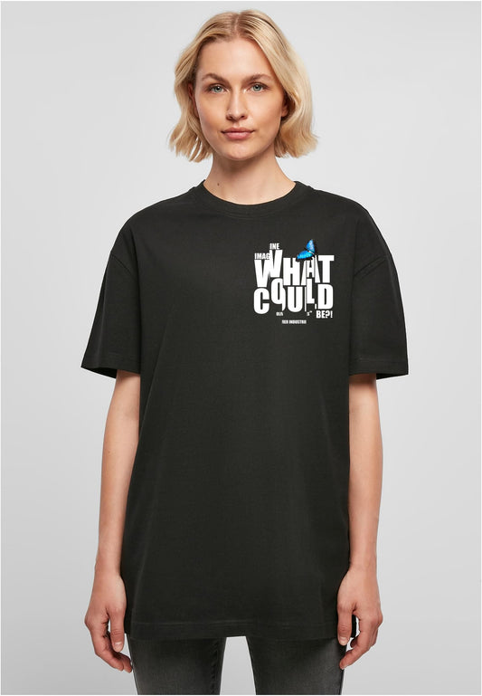 Olivier Industries TM - imagine what could be butterfly boyfriend double print oversize ladies tee