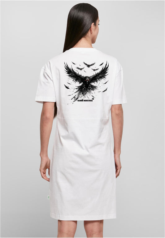 Olivier Industries TM - Ravens 2 side print - Bio Ladies  slit dress