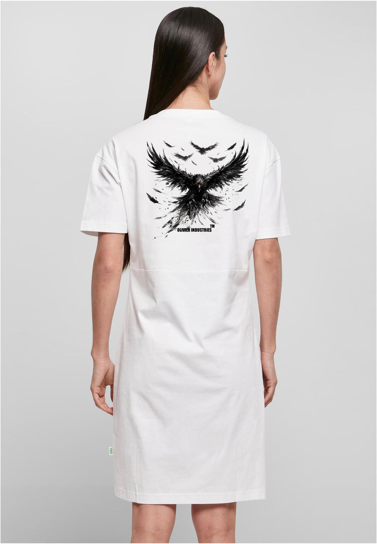 Olivier Industries TM - Ravens 2 side print - Bio Ladies  slit dress