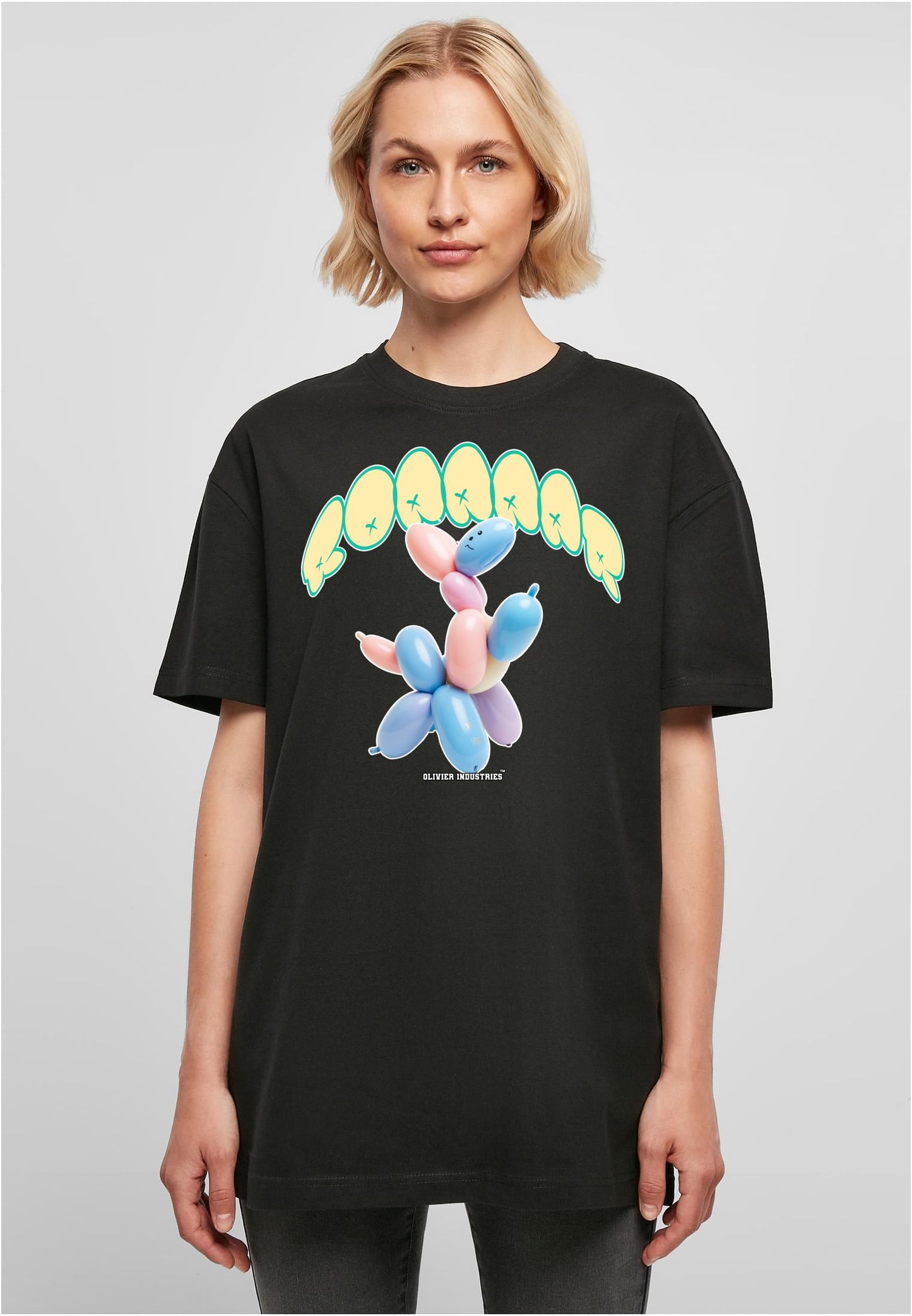 Olivier Industries TM - oversize woman boyfriend tee Roaar T-Rex Ballon