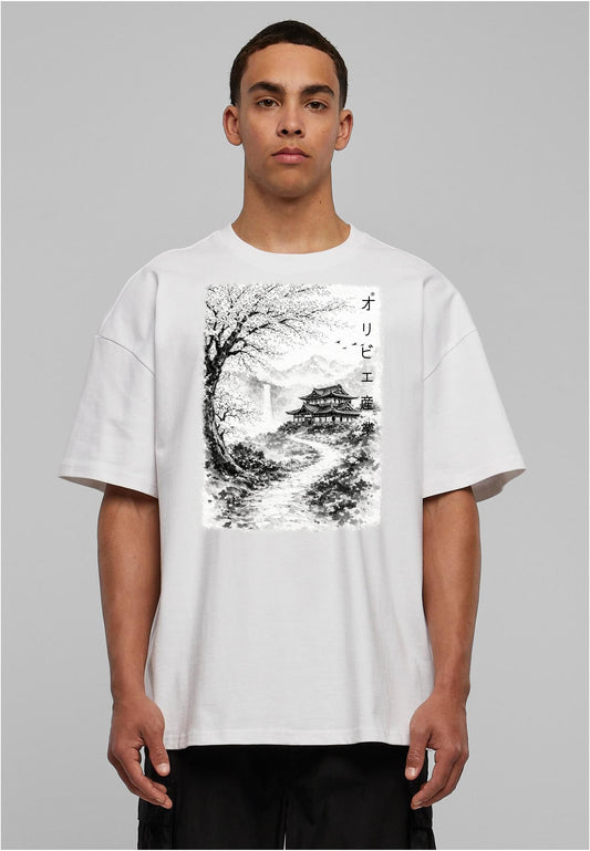 Olivier Industries TM - Handmade -Samurai House black n white unisex heavy oversize Tee