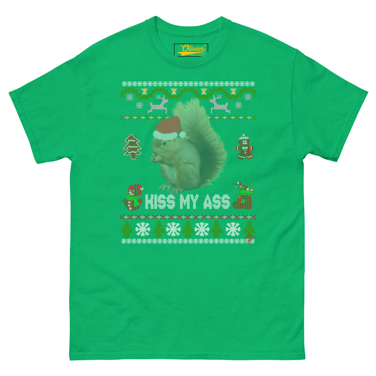 Olivier Industries TM Worldwide - christmas ugly sweater tee kiss my ass