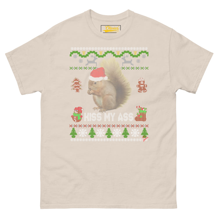 Olivier Industries TM Worldwide - christmas ugly sweater tee kiss my ass