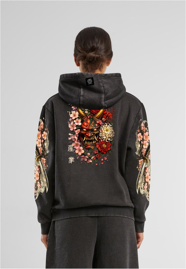 Olivier Industries ®  Mask samurai handmade limited edition Vintage oversized ladies Hoodie