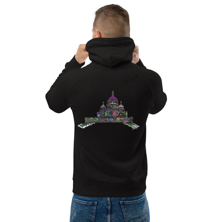 Olivier Industries ® abstract drawn sacre coeur organic cotton Unisex pullover hoodie - Olivier Industries