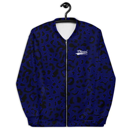 Olivier Industries  ® Dark blue leo pattern printed on unisex Bomber jacket - Olivier Industries