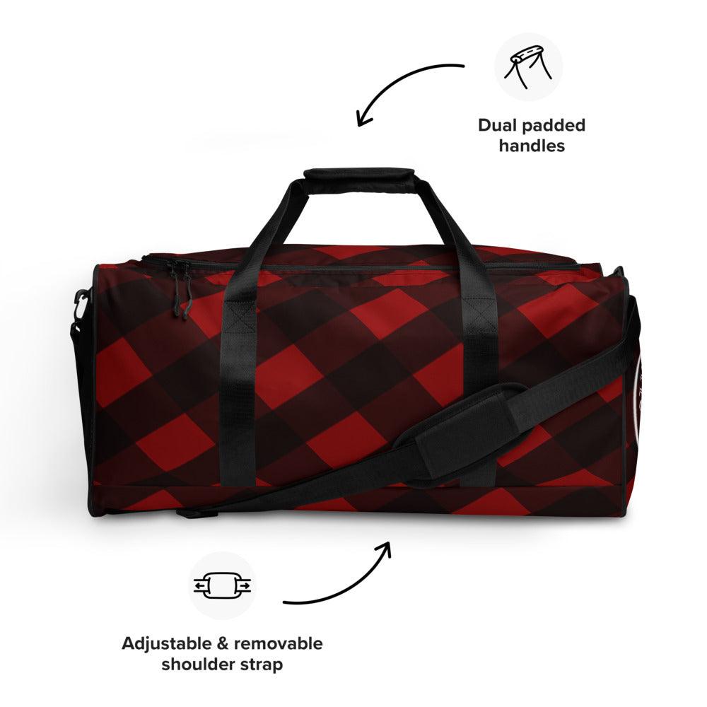Olivier Industries TM Worldwide Pattern checked Red and Blue Weekender - Olivier Industries ® Art & Apparel