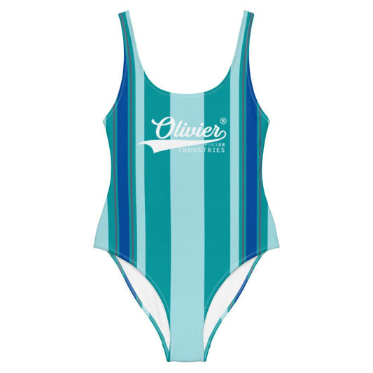 Olivier Industries ® Stripped Japanese Logo One-Piece Swimsuit - Olivier Industries