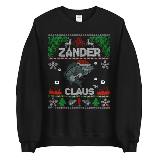 Zander Claus Pullover - Zander Claus TM the original Christmas sweater for anglers unisex sweaters - Olivier Industries