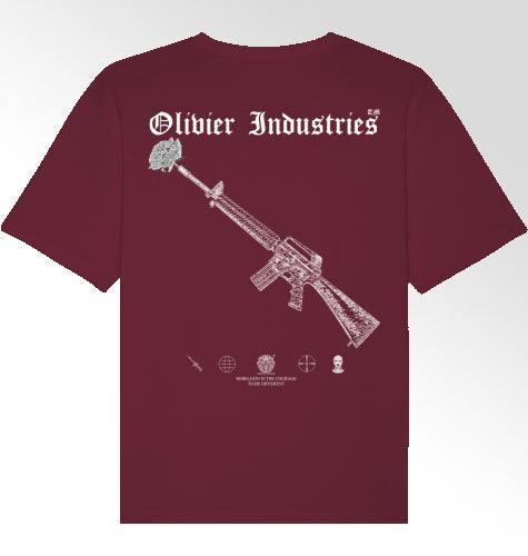 Olivier Industries ® Gun and Rose Rebellion unisex organic T-shirt - Olivier Industries ® Art & Apparel