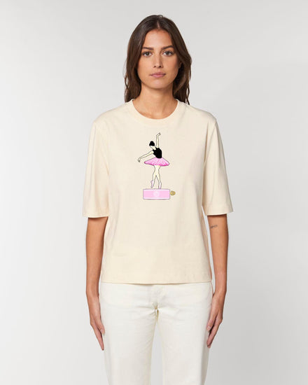 Olivier Industries ® Ballerina porcelain music box Ladies organic Tee - Olivier Industries ® Art & Apparel