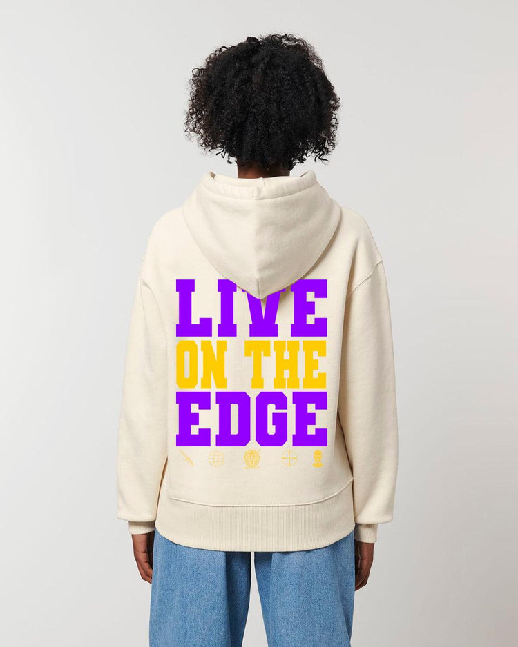 Olivier Industries ® Live on the Edge Yellow lilac heavy unisex Hoodie - Olivier Industries ® Art & Apparel