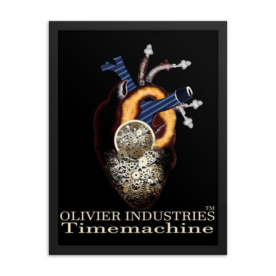 Olivier Industries ® Timemachine anatomical heart framed Poster - Olivier Industries ® Art & Apparel