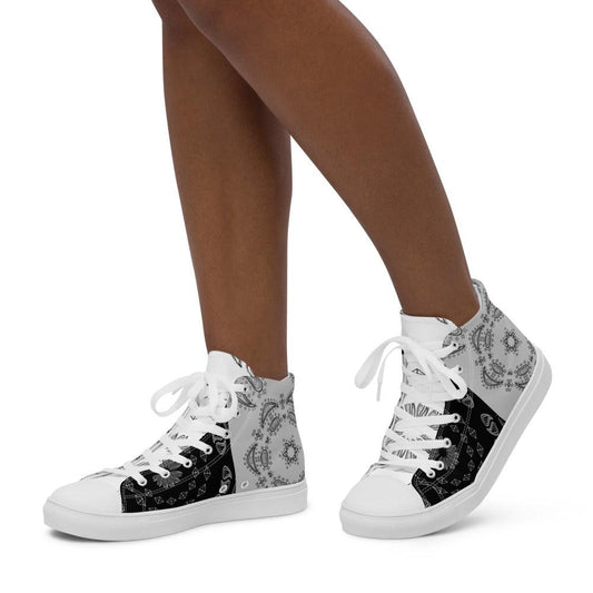 Olivier Industries ® Paisley Pattern Woman canvas High Tops - Olivier Industries ® Art & Apparel