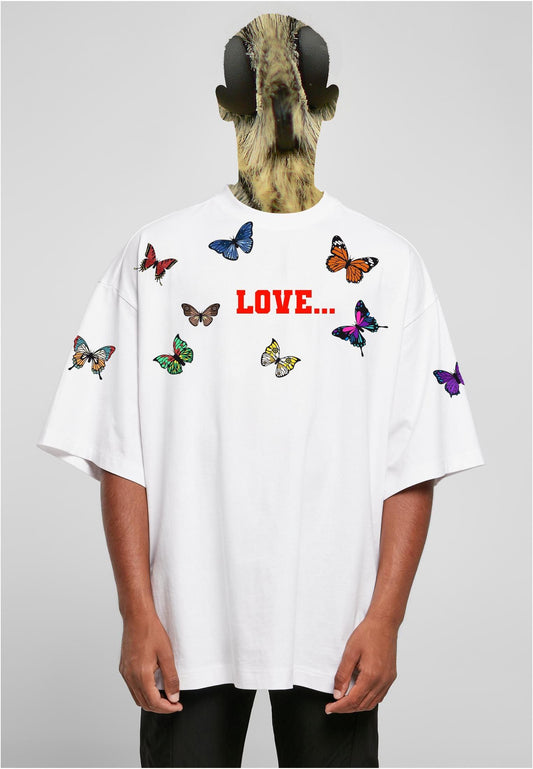 Olivier Industries ® Love Kills - Butterfly handmade 2 Side Print Huge oversized Tee - Olivier Industries ® Art & Apparel