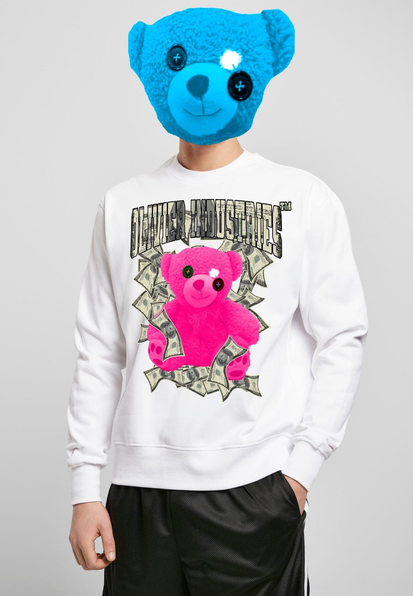 Olivier Industries TM Worldwide Pink Bear Dollar Unisex-Premium-Pullover - Olivier Industries ® Art & Apparel