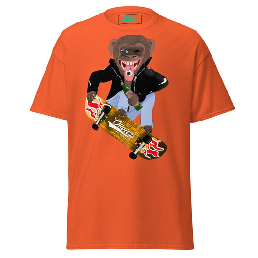 Olivier Industries ® Worldwide-The skating Ape Men fitted Tee - Olivier Industries ® Art & Apparel