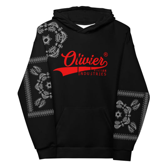 Olivier Industries ® Paisley handmade crafted unisex Hoodie - Olivier Industries ® Art & Apparel