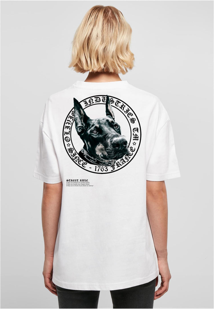 Olivier Industries ® Double side printed Dobermann Street Rules Ladies Boyfriend Tee - Olivier Industries ® Art & Apparel