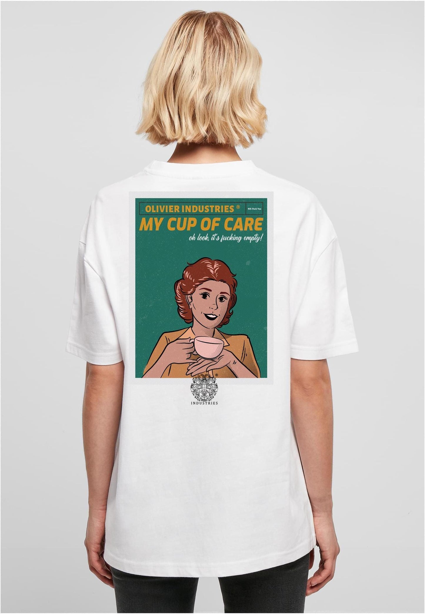 Olivier Industries ® Oversized- This is my cup of care - Ladies Boyfriend Tee - Olivier Industries ® Art & Apparel