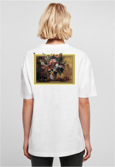 Olivier Industries ® Oversized- Blumenstilleben butterfly flowers - Ladies Boyfriend Tee - Olivier Industries ® Art & Apparel