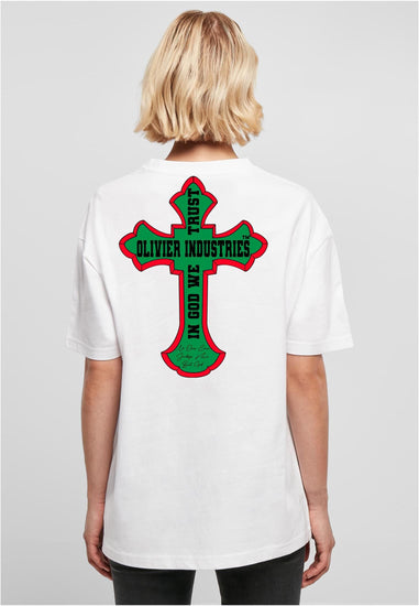 Olivier Industries ® Oversized- Italian Vintage Cross - Ladies Boyfriend Tee - Olivier Industries ® Art & Apparel