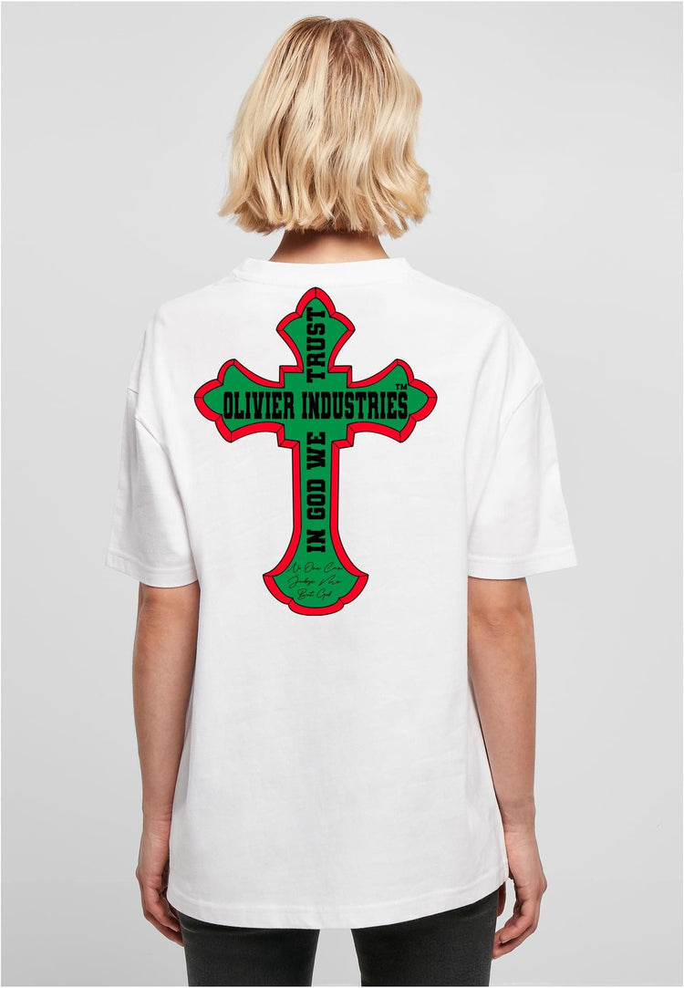 Olivier Industries ® Oversized- Italian Vintage Cross - Ladies Boyfriend Tee - Olivier Industries ® Art & Apparel