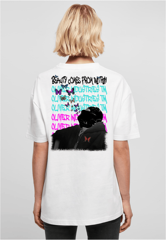 Olivier Industries ® Oversized- Beauty comes from within- Ladies Boyfriend Tee - Olivier Industries ® Art & Apparel