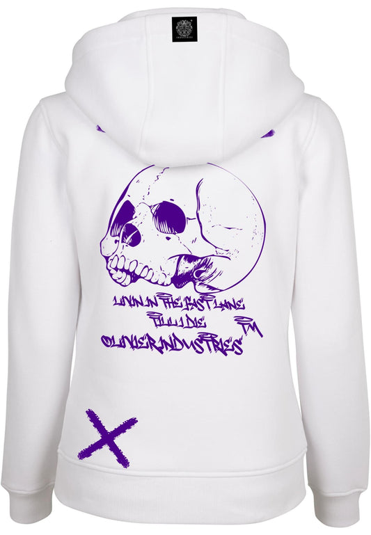 Olivier Industries ® living the fast lane till i die skull woman heavy hoodie - Olivier Industries ® Art & Apparel