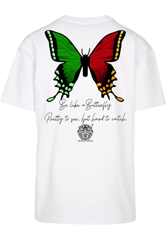 Olivier Industries ®Be like a Butterfly red-green oversized Men Tee - Olivier Industries ® Art & Apparel
