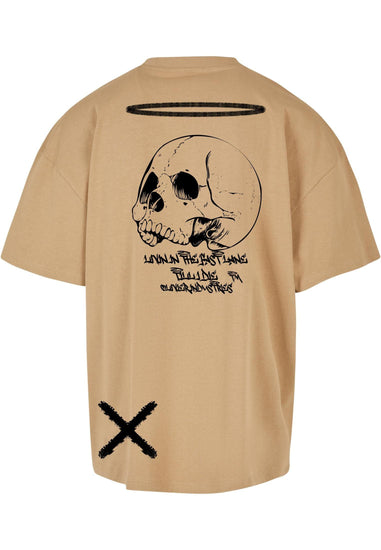 Olivier Industries ® livin in the fast lane beige Oversized Box Tee - Olivier Industries ® Art & Apparel