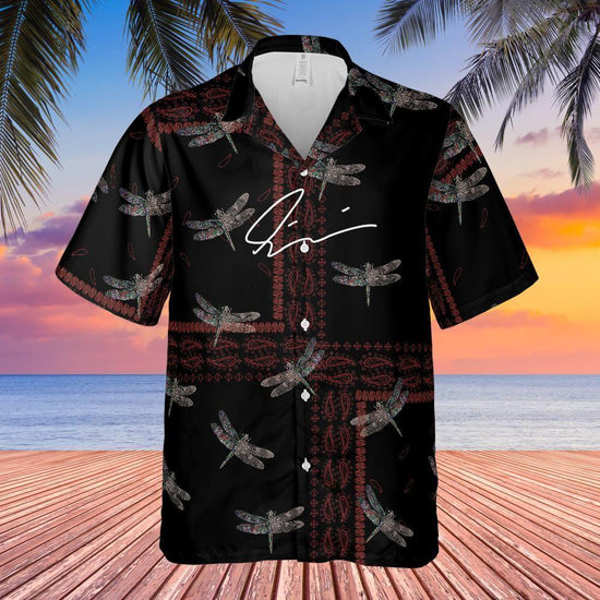 Olivier Industries TM-handmade Paisley dragonfly Hawaii Shirt - Olivier Industries ® Art & Apparel