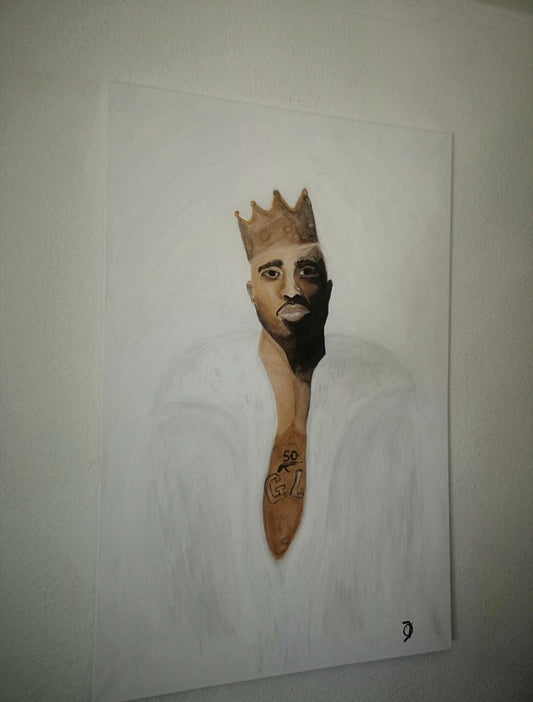 Acrylart 100% "King of Hip-Hop" handmade painted - Gemälde groß - Olivier Industries