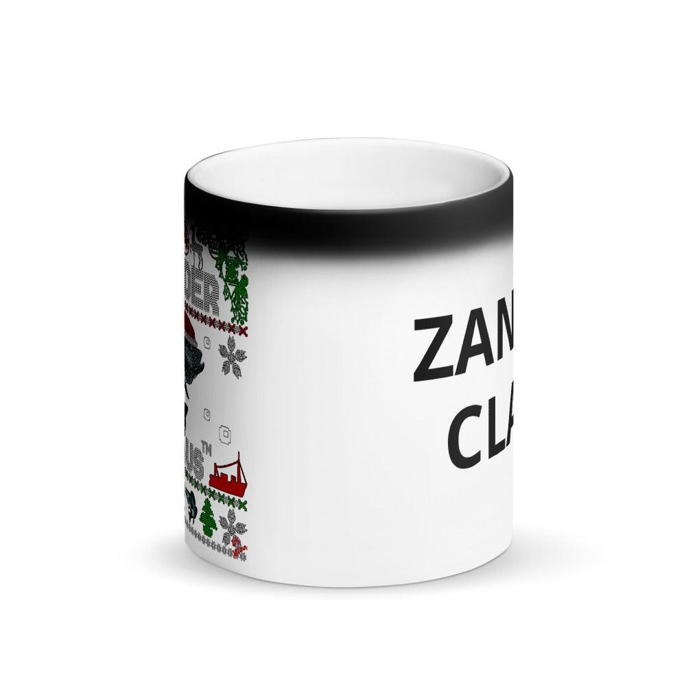 Zander Claus ® lustige Weihnachts- ugly sweater Look - Weihnachtstasse Matte, schwarze Zaubertasse - Olivier Industries