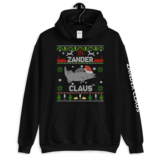 Zander Claus Weihnachtspulli - Ugly Sweater Look mit kleiner Signatur im Design und Logo auf linkem Arm -Zander Claus ®  Kapuzenpullover - Olivier Industries