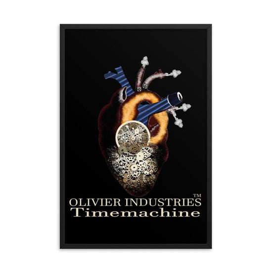 Olivier Industries ® Timemachine anatomical heart framed Poster - Olivier Industries ® Art & Apparel