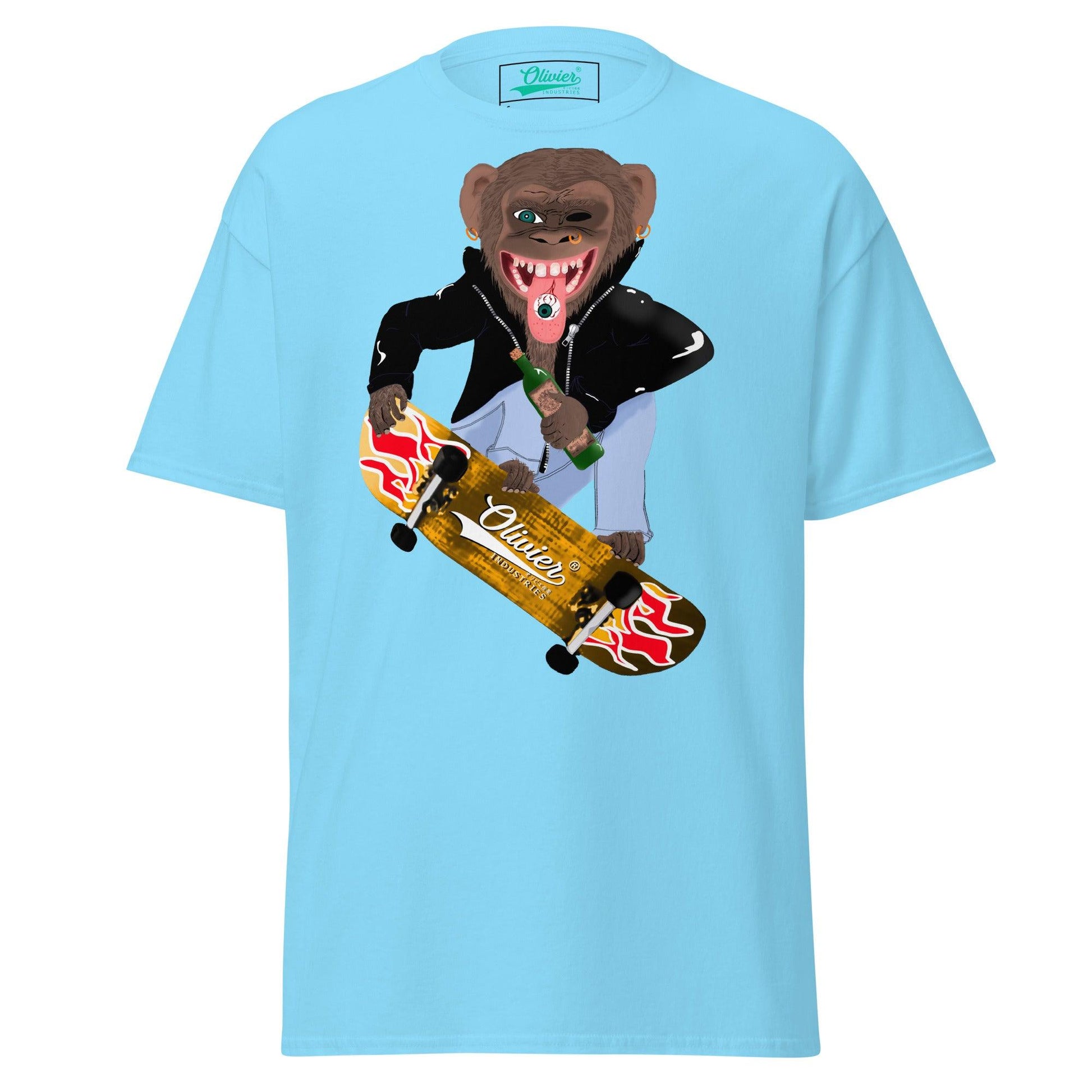 Olivier Industries ® Worldwide-The skating Ape Men fitted Tee - Olivier Industries ® Art & Apparel