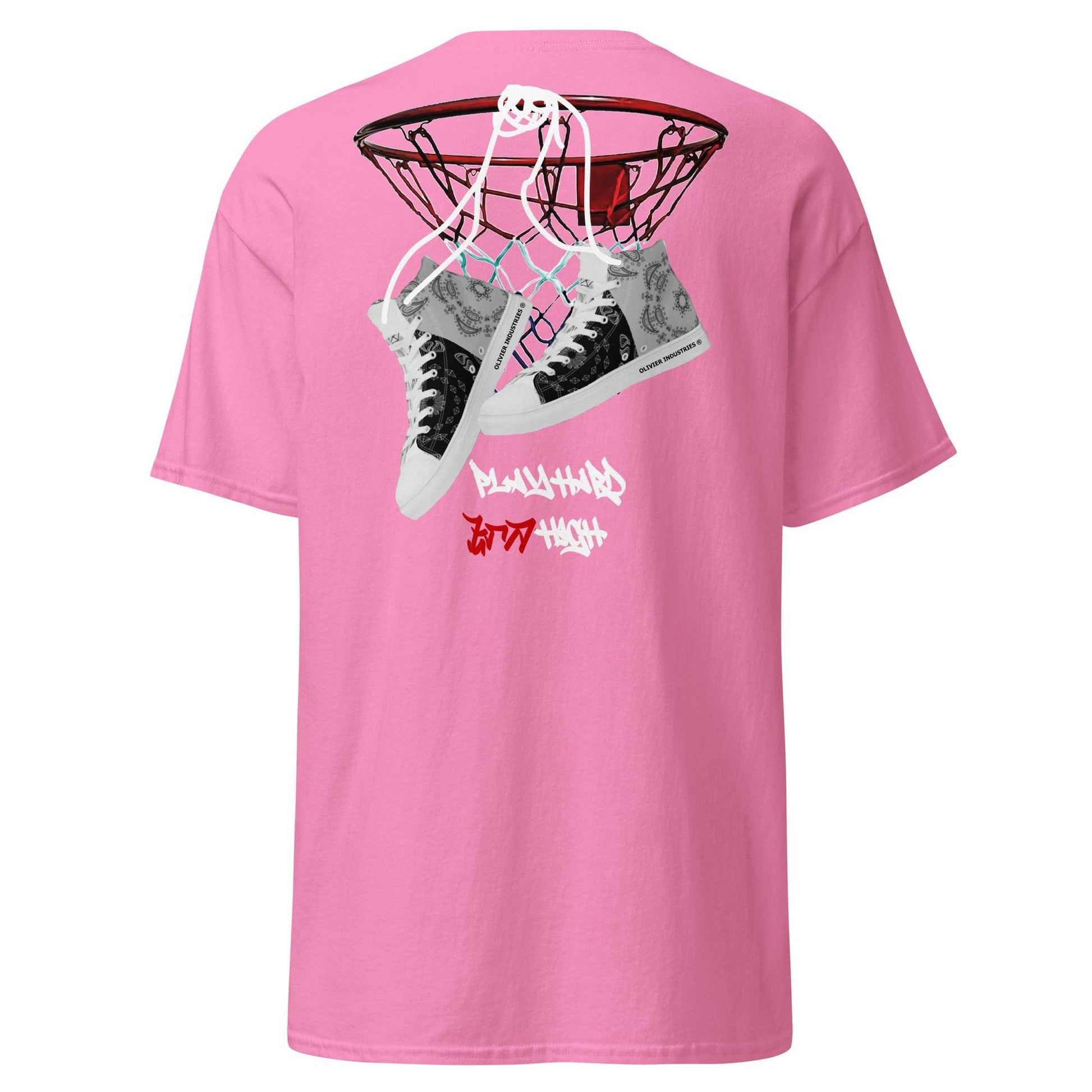Olivier Industries TM Worldwide - Embr + Print - Fly High Basketball sneaker classic fit tee dif. Colors - Olivier Industries ® Art & Apparel