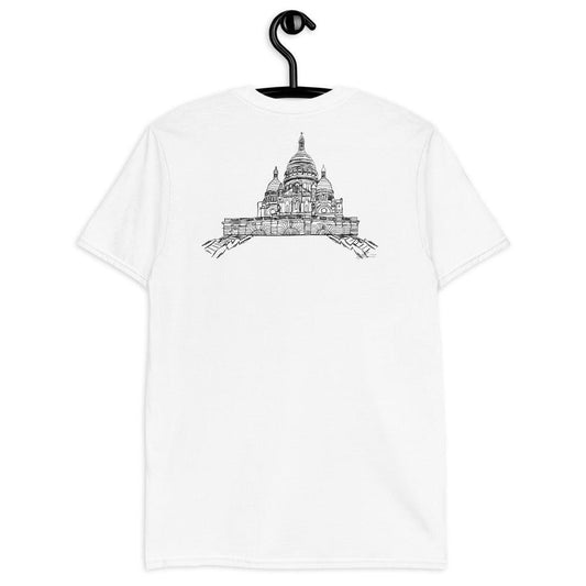 Olivier Industries ® abstract handmade pencil drawn sacre coeur black and white Short-Sleeve Unisex T-Shirt - Olivier Industries