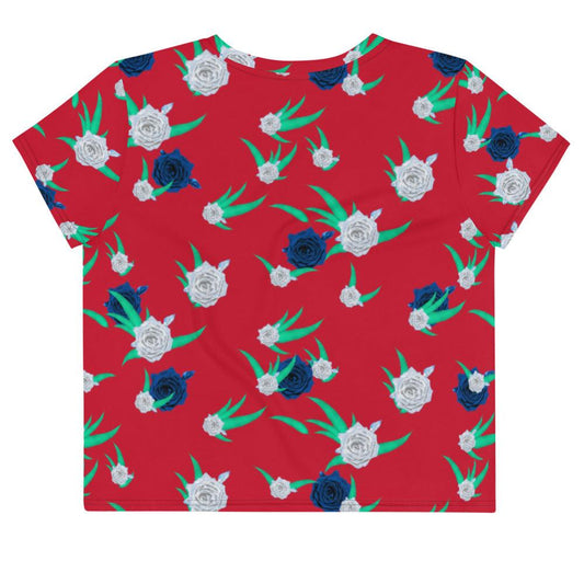 Olivier Industries ® Flower Handmade Allover-Crop-T-Shirt - Olivier Industries ® Art & Apparel