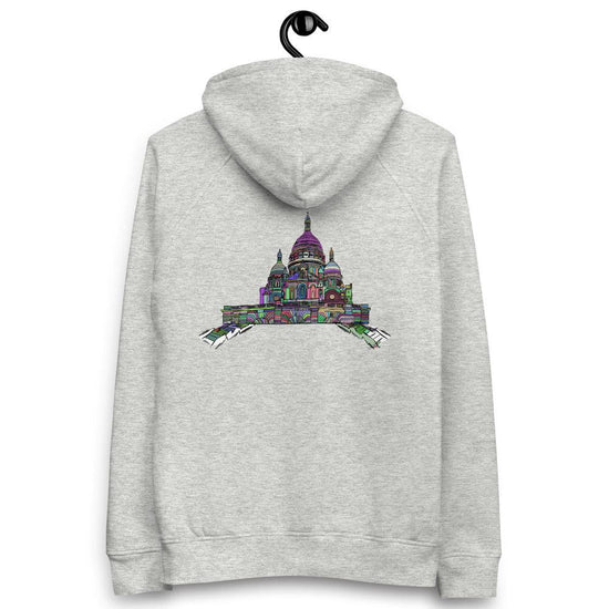 Olivier Industries ® abstract drawn sacre coeur organic cotton Unisex pullover hoodie - Olivier Industries