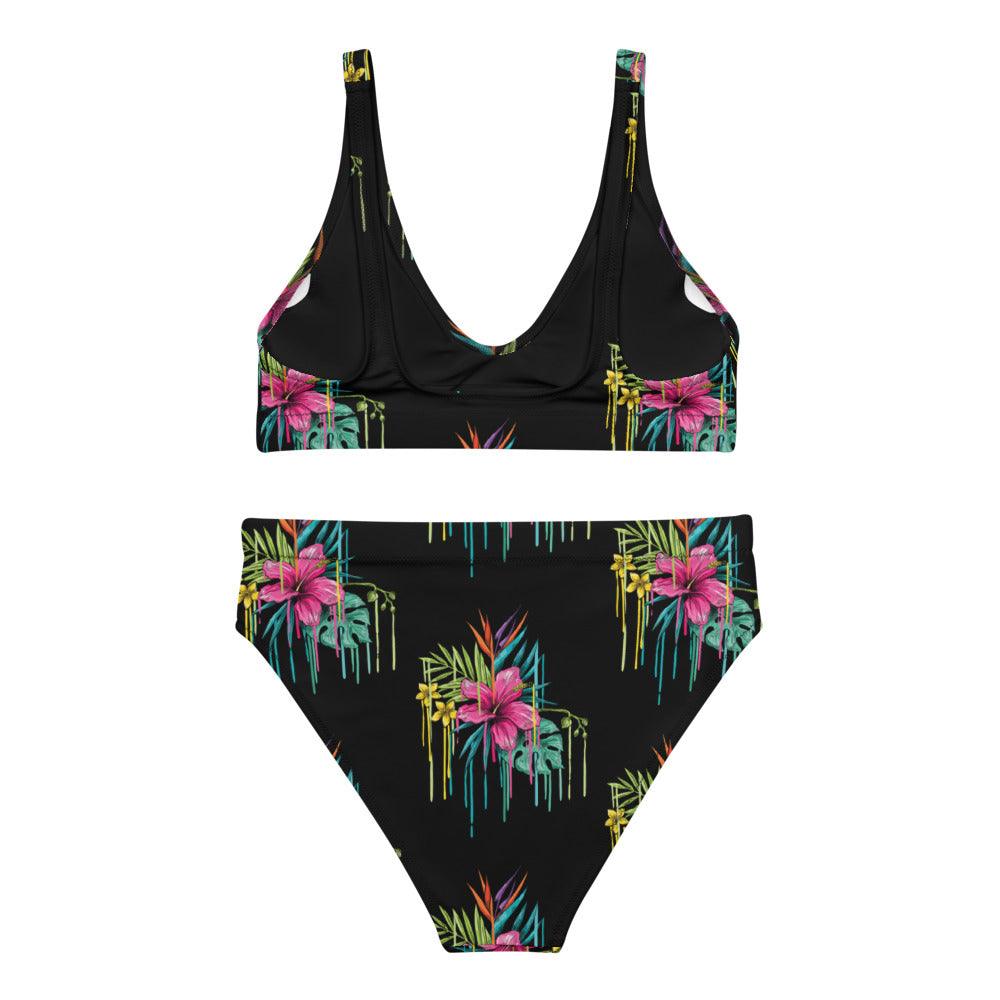 Olivier Industries TM Worldwide Leaves Art Recycelter Allover High Waist Bikini - Olivier Industries ® Art & Apparel