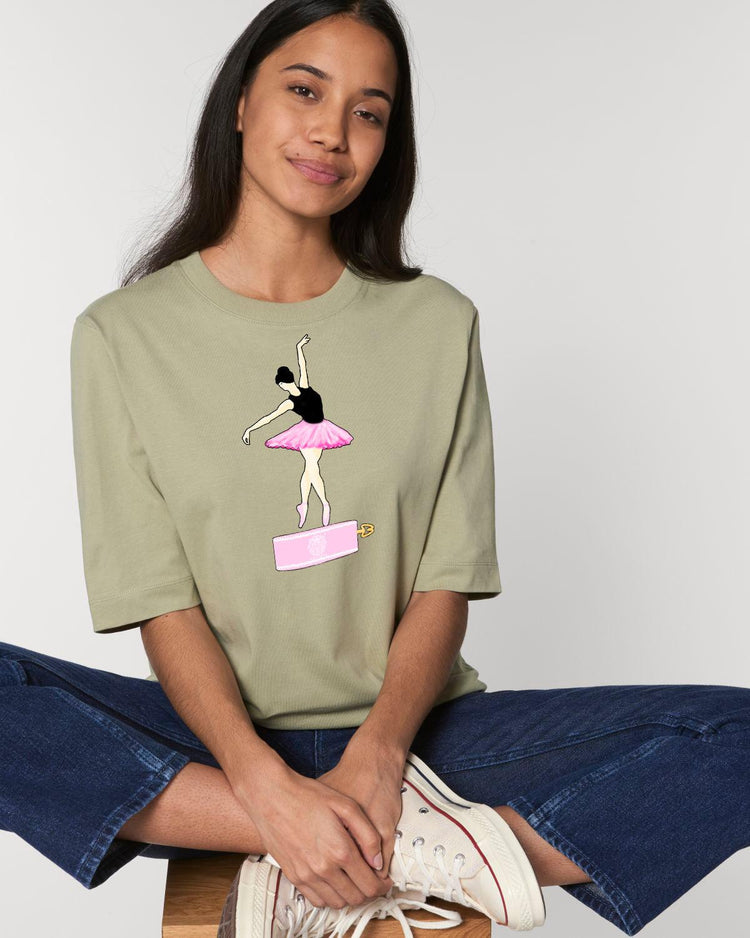 Olivier Industries ® Ballerina porcelain music box Ladies organic Tee - Olivier Industries ® Art & Apparel