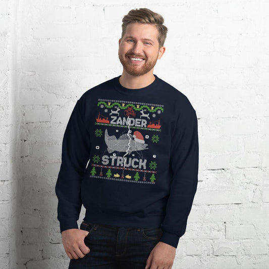 Zander Claus TM fishing Brand - Zander Struck lustiges Weihnachts Sweatshirt bis 5xl - Olivier Industries ® Art & Apparel