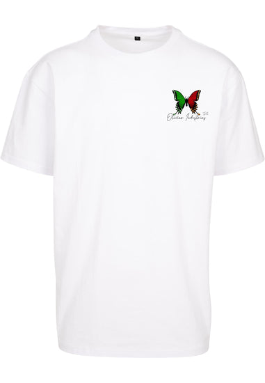 Olivier Industries ®Be like a Butterfly red-green oversized Men Tee - Olivier Industries ® Art & Apparel