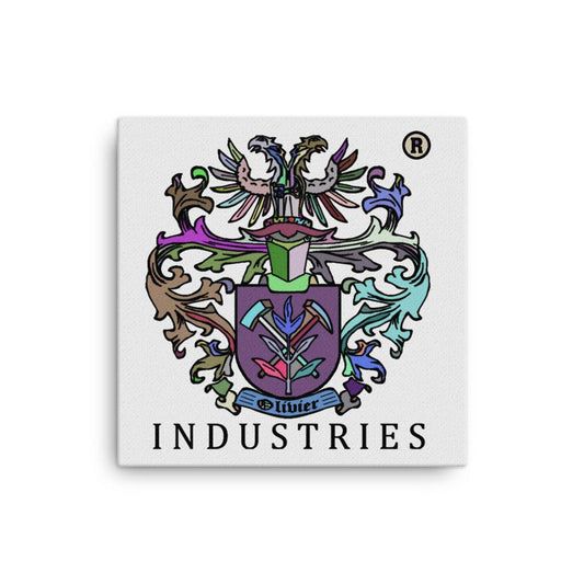 Olivier Industries ® handmade drawn registred Brand Logo Multicolored on Canvas - Olivier Industries