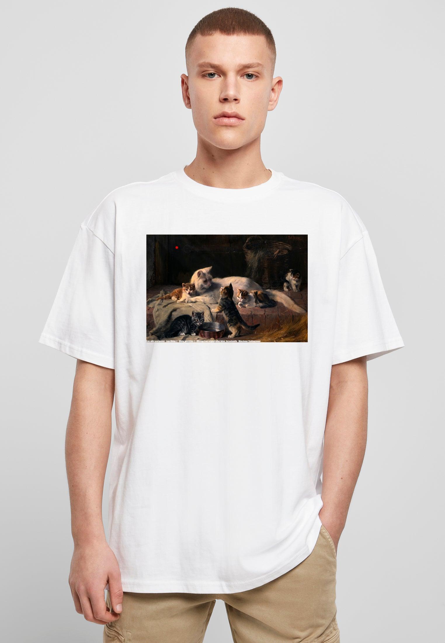 Olivier Industries ® Julius Adams Katzenfamilie Laserpointer Cat oversized unisex tee - Olivier Industries ® Art & Apparel