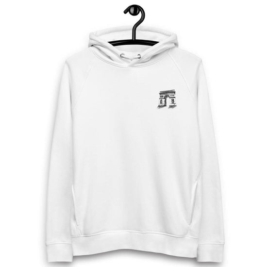 Olivier Industries ® Pencil drawn "l ´arc de triomphe " organic bio Unisex pullover hoodie - Olivier Industries