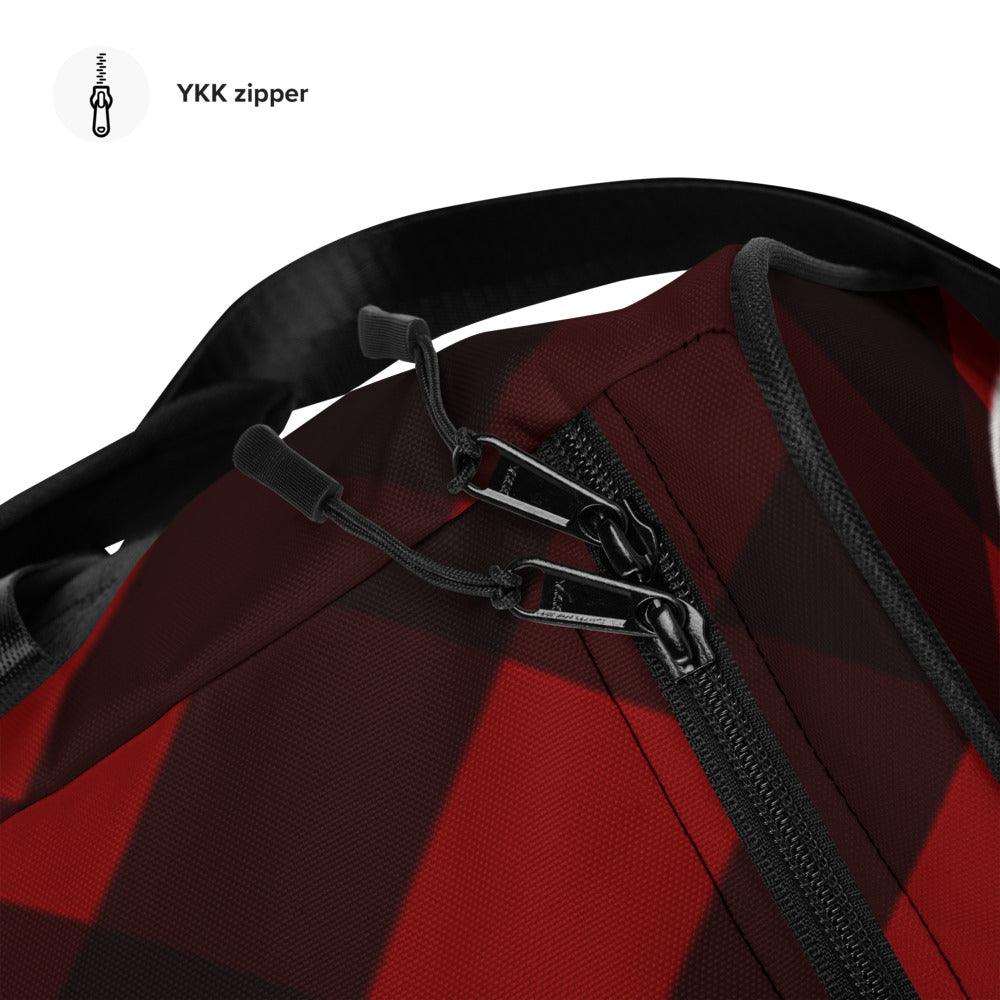 Olivier Industries TM Worldwide Pattern checked Red and Blue Weekender - Olivier Industries ® Art & Apparel