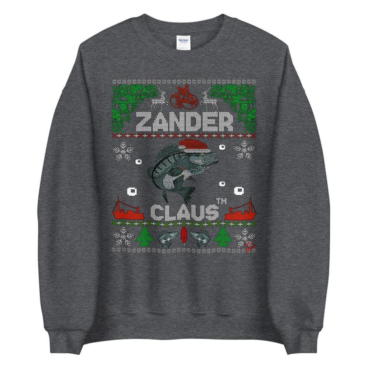 Zander Claus Pullover - Zander Claus TM the original Christmas sweater for anglers unisex sweaters - Olivier Industries